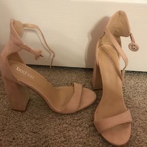 Blush boohoo pink sandal heels